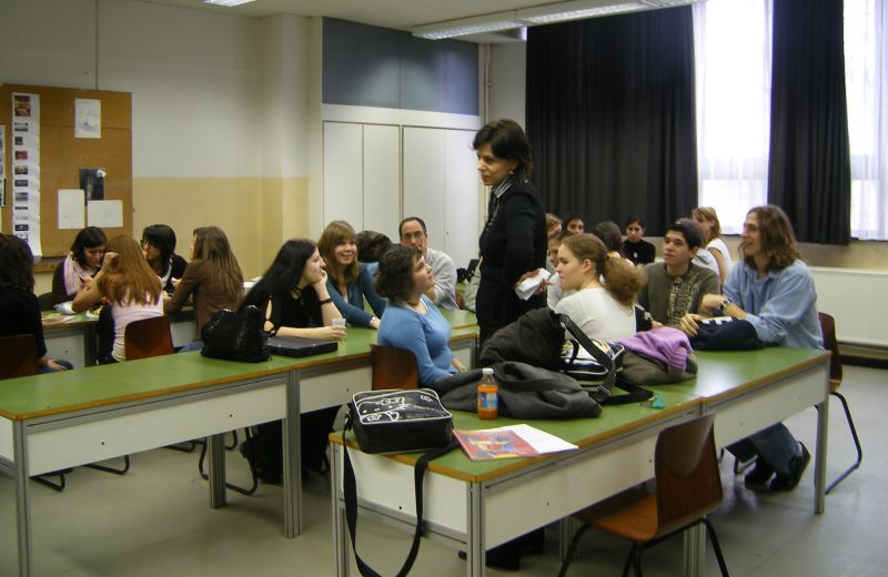 Nunha clase de Español cos alumnos húngaros