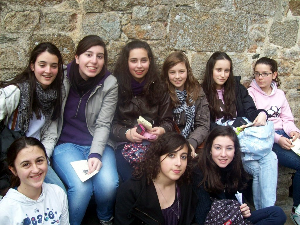 Foto de la mayoría de las chicas en el mont Saint Michel.